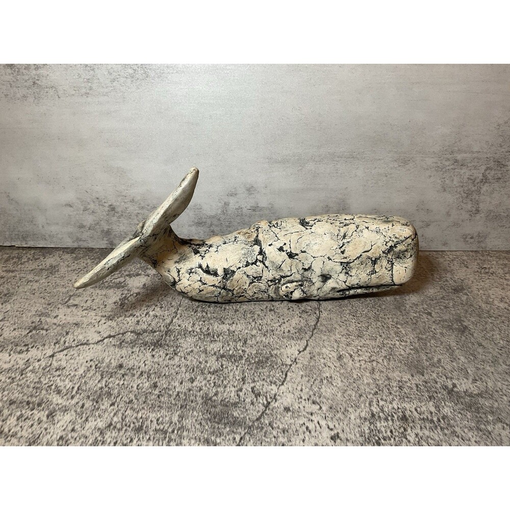 Vintage Stan Langtwait Mt St Helen’s Ash Pottery Whale Figurine Ocean Sea Marine
